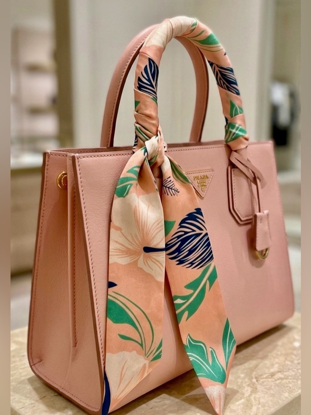 Tropical Print Multifunction Scarf / Twilly Ribbon